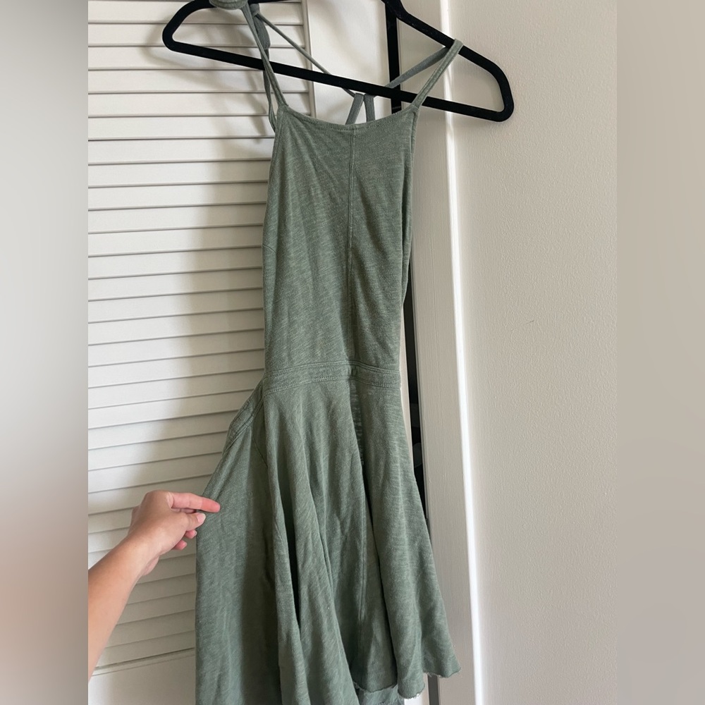 Free people olive open back dress